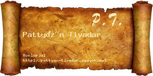 Pattyán Tivadar névjegykártya